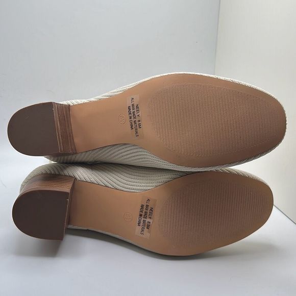 CUSHIONAIRE Women's Stretch bootie +Memory Foam 8.5 IVORY - Picture 5 of 7